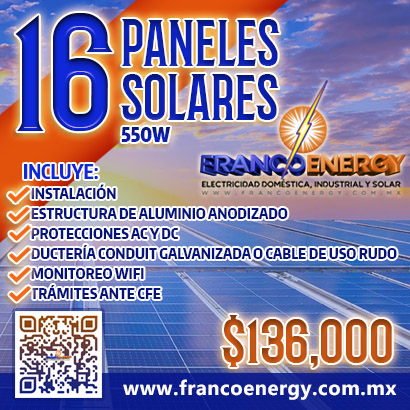 16 PANELES SOLARES, 550W