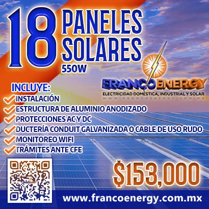 18 PANELES SOLARES, 550W
