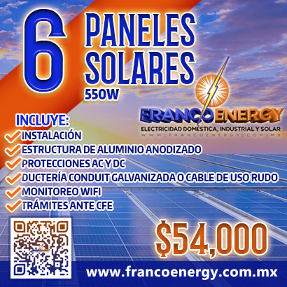 6 PANELES SOLARES, 550W