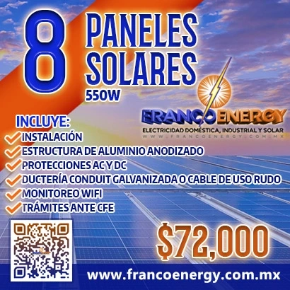 8 PANELES SOLARES, 550W
